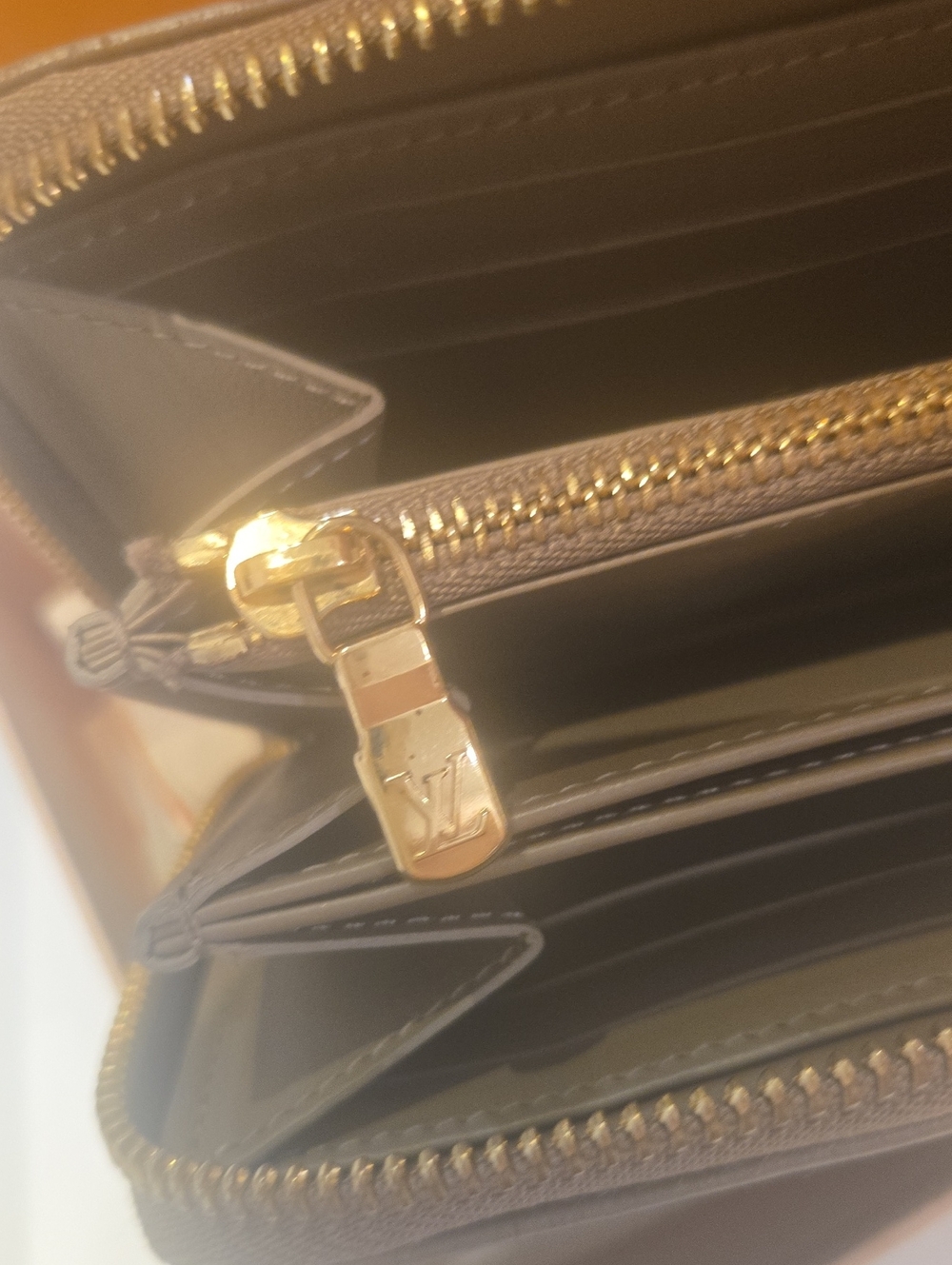 Louis Vuitton Embossed Monogram Coussins Zip-Around Wallet in Taupe, GUC - Picture 4 of 5